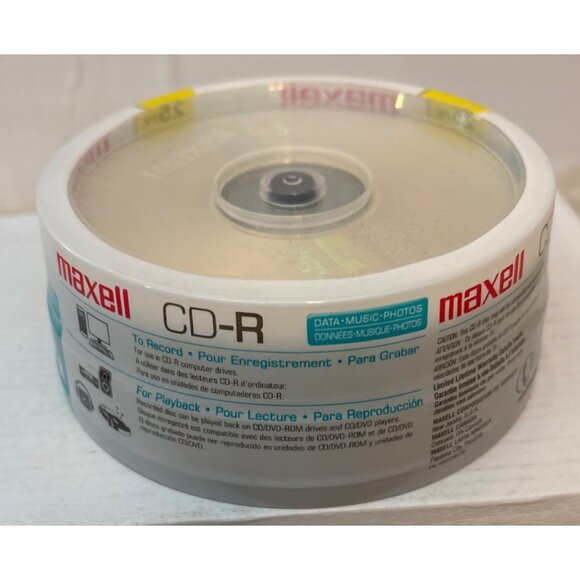 Maxell CD-R 700MB 25-Pack 80 Min Up to 48X Data Music Photos Playback Recording - Picture 3 of 5